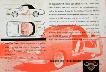 Maico 500 Sport Modelprogram 1957 Carbrochure (0308)